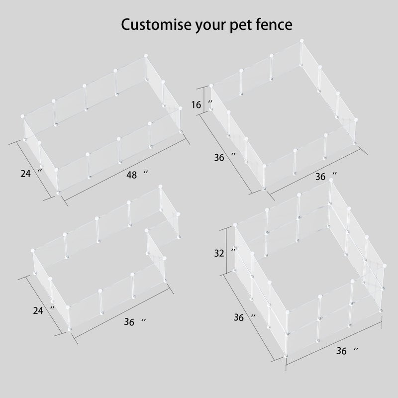 HOMICKER Pet Playpen Portable Small Animals Playpen, Customizable Shape & Height Pet Fence Yard Fence for Guinea Pigs, Bunny, Ferrets, Mice, Hamsters, Hedgehogs, Puppies, Turtles-12 Panels - Image 3