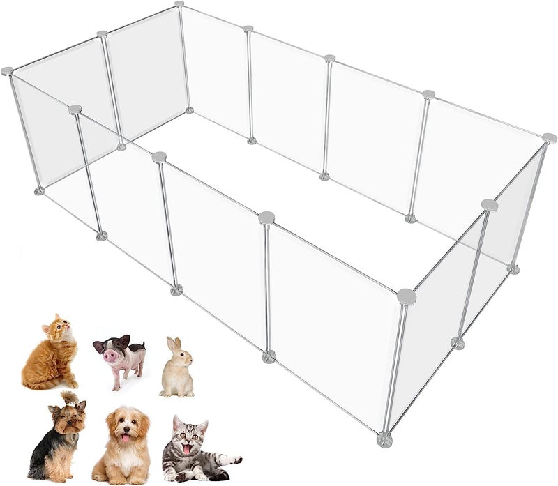 HOMICKER Pet Playpen Portable Small Animals Playpen, Customizable Shape & Height Pet Fence Yard Fence for Guinea Pigs, Bunny, Ferrets, Mice, Hamsters, Hedgehogs, Puppies, Turtles-12 Panels - Image 1