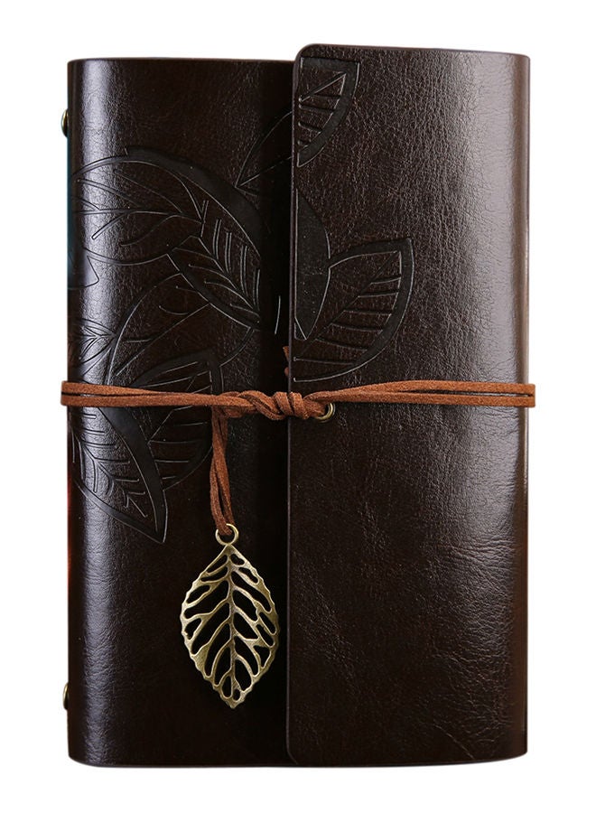 NIBEMINENT Creative Retro Autumn Leaves Travel Diary Notebook Coffee