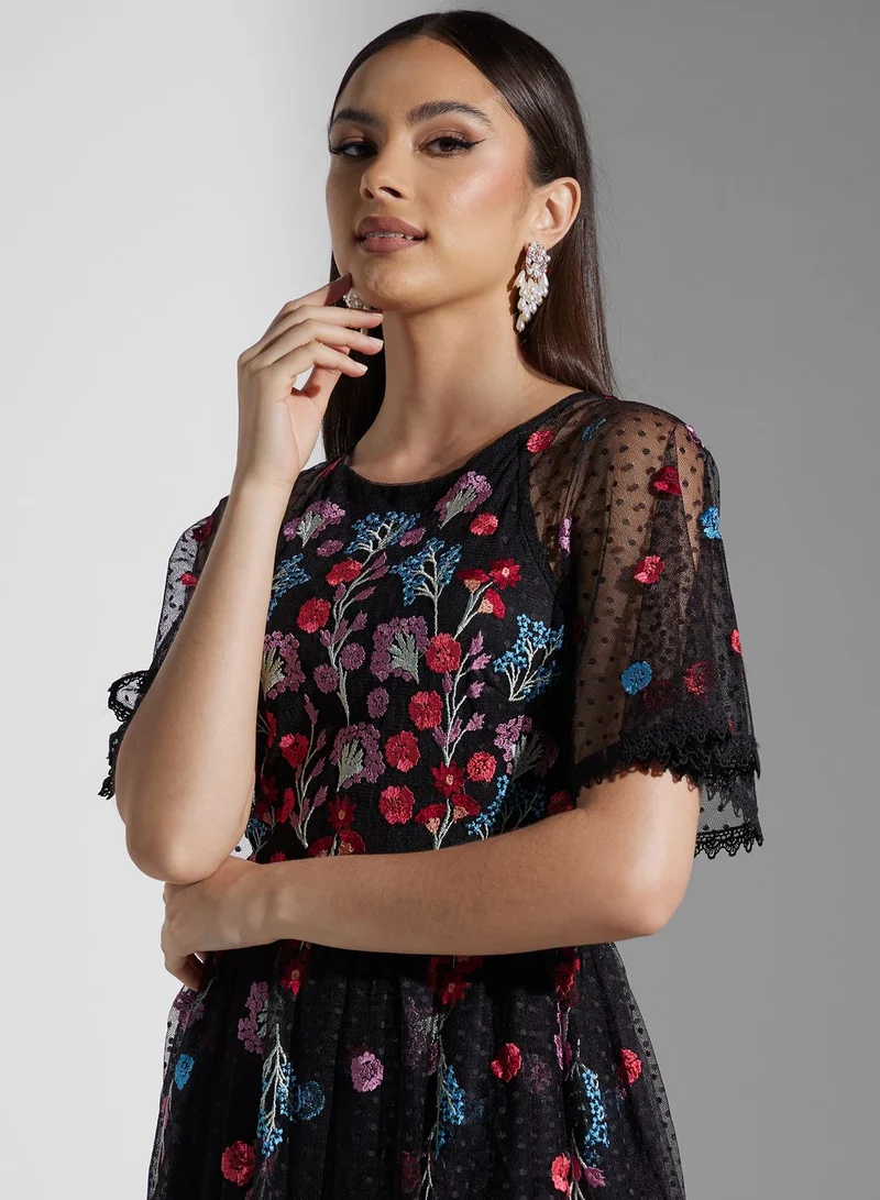 Maya Floral Embroidered Dress