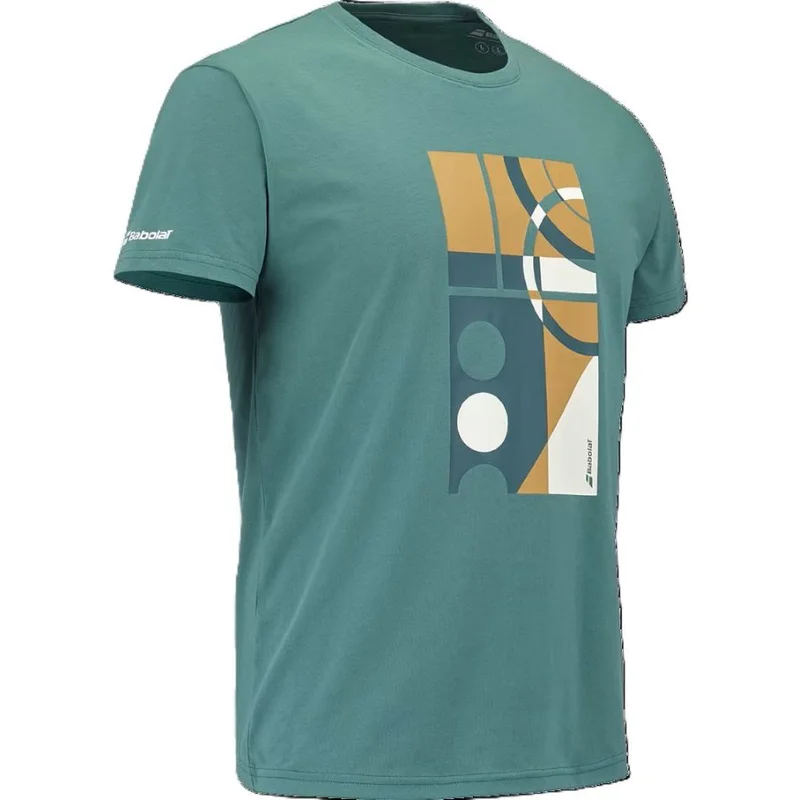 بابولات BABOLAT TENNIS EXERCISE MESSAGE TEE, 4MS26445, GREEN, XL