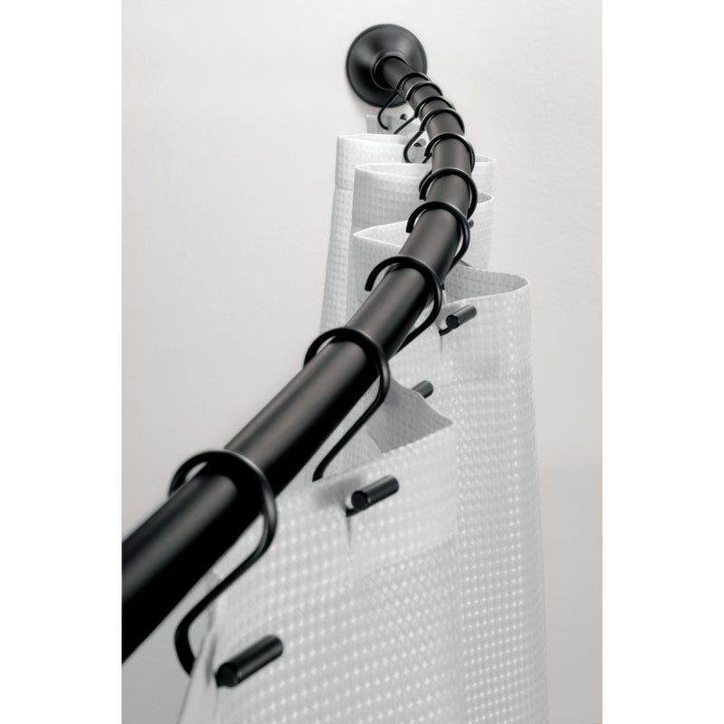 IDesign iDesign Curved Metal Shower Curtain Rod Adjustable Customizable Curtain Rod for Bathtub Stall Closet Doorway 4172 Inches Matte Black79077