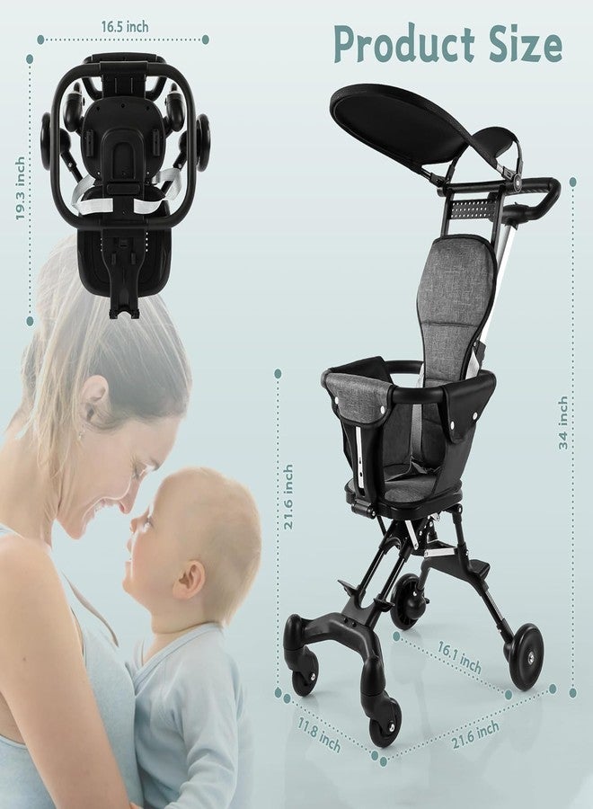 CARTSRUSHTI Baby Stroller/Pram for 0-3 Years Girl & Boy with Foldable Design & 5 Point Safety Harness for Newborn & Toddler Kid - Adjustable Recline, Footrest & Canopy, Lightweight & Travel Friendly Buggy - Image 2
