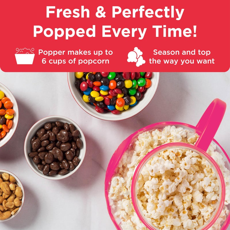 Ecolution Patented Micro-Pop Microwave Popcorn Popper with Temperature Safe Glass, 3-in-1 Lid Measures Kernels and Melts Butter, Made Without BPA, Dishwasher Safe, 1.5-Quart, Pink - Image 4