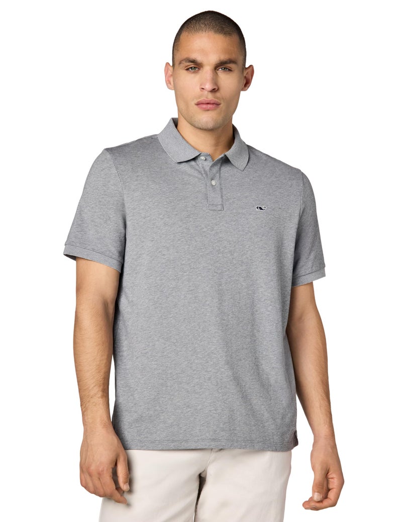 vineyard vines Men's Edgartown Short Sleeve Pique Polo, Barracuda, Large - Image 1