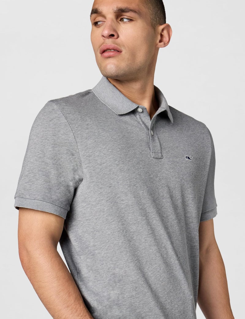 vineyard vines Men's Edgartown Short Sleeve Pique Polo, Barracuda, Large - Image 2