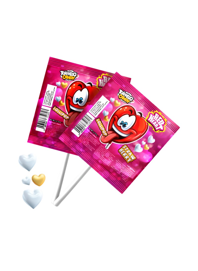 Torpedo Strawberry Red Heart Lollipop - Image 2