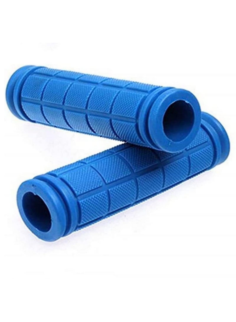 1 Pair Bicycle Handle Cover Mountain Bike Bicycle Universal Handle Cover Soft Rubber Non-slip Handle Cover Riding Accessories blue - Image 1