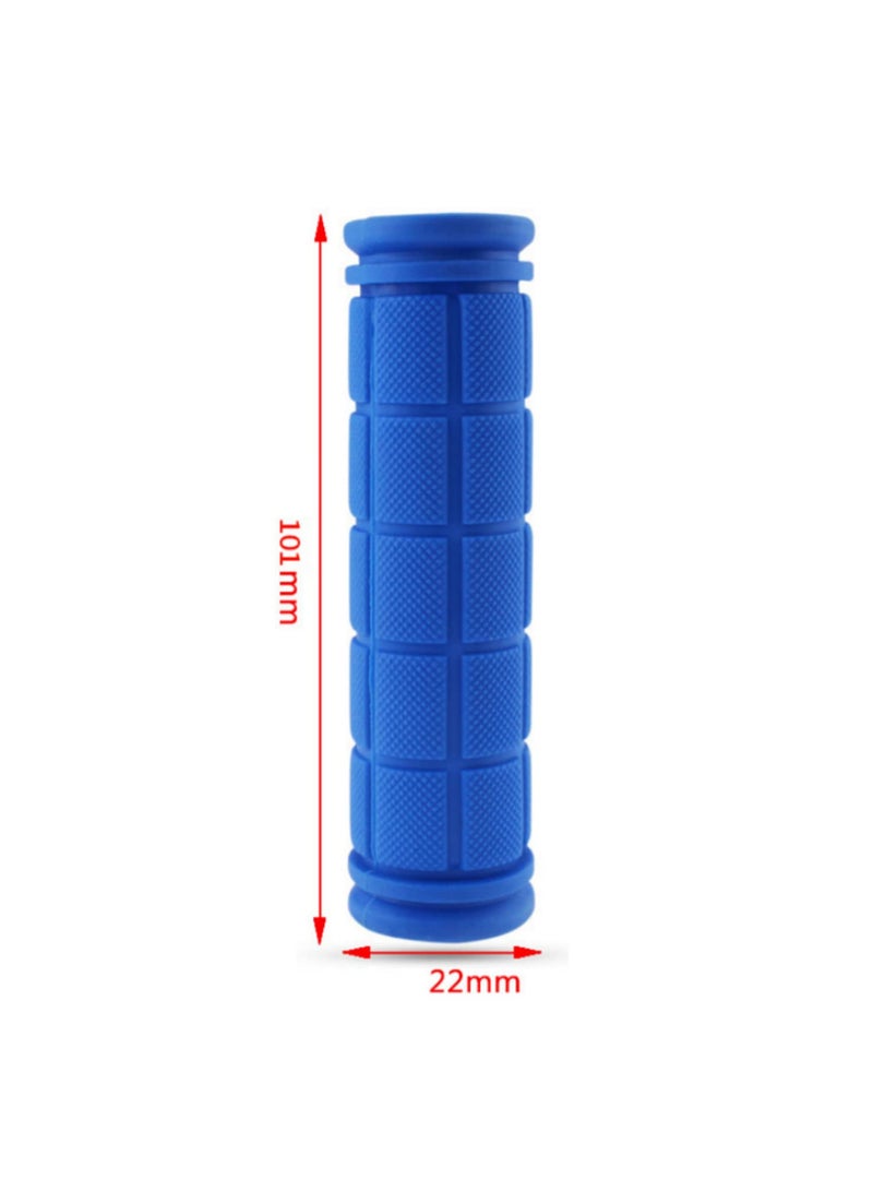 1 Pair Bicycle Handle Cover Mountain Bike Bicycle Universal Handle Cover Soft Rubber Non-slip Handle Cover Riding Accessories blue - Image 3