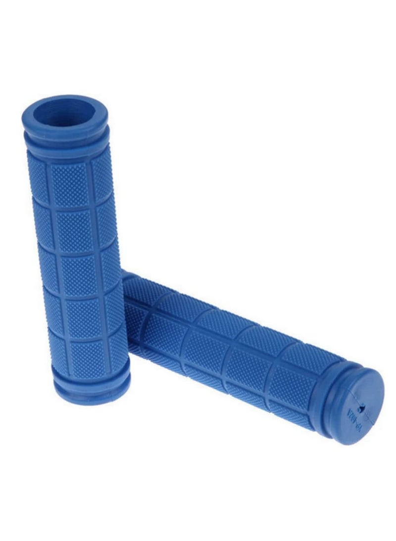 1 Pair Bicycle Handle Cover Mountain Bike Bicycle Universal Handle Cover Soft Rubber Non-slip Handle Cover Riding Accessories blue - Image 2