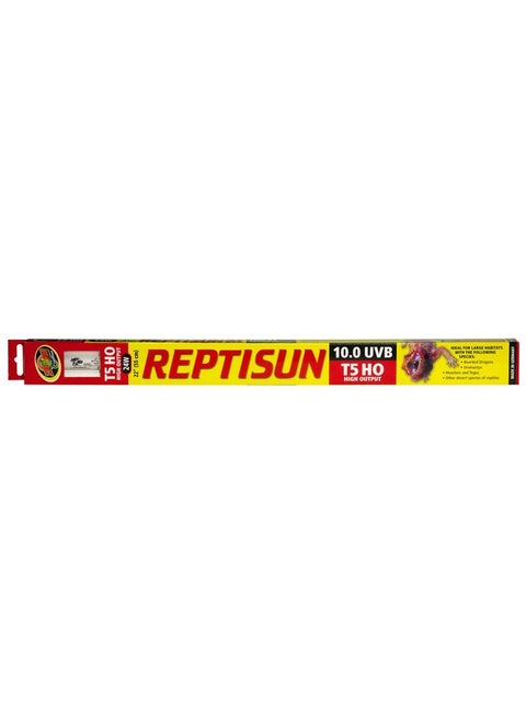 مصابيح Zoo Med ReptiSun 10.0 UVB للزواحف - T5 HO عالية الإنتاجية مع إخراج مثالي للأشعة فوق البنفسجية A/UVB - حل إضاءة مثالي للأحواض المائية والبرمائيات (عبوة من 3 قطع)