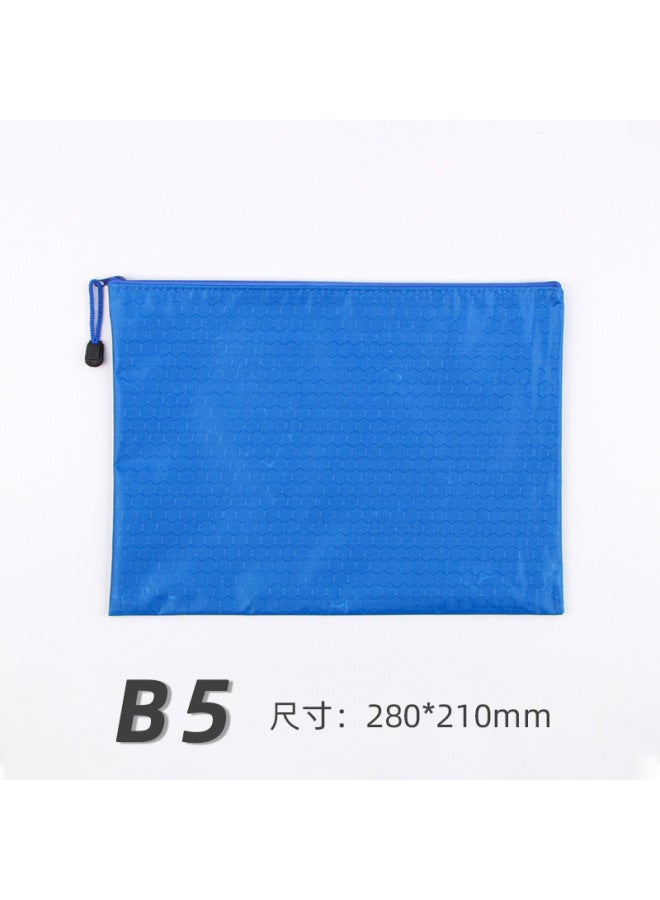Zipper File Bag A4 Portable Oxford Cloth Waterproof Material Bag Printable  Office Color Thickened Storage Bag - Image 1