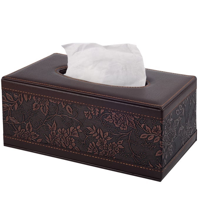 ANTIQUE PU LEATHER TISSUE BOX HOLDER COVER RECTANGULAR NAPKIN CASE DISPENSERHOME OFFICE CAR TISSUE HOLDER WITH MAGNETIC BOTTOMFACIAL TISSUE ORGANIZER RETRO