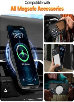 ESCASE Magnetic Case for iPhone 12 Pro Max, Compatible with MagSafe Shockproof Protection Cover, Translucent Matte Phone Case with Strong Magnet, Slim Case for Apple 12 Pro Max 6.7 Inch (2020)-Black  - Image 3