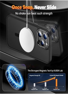 ESCASE Magnetic Case for iPhone 12 Pro Max, Compatible with MagSafe Shockproof Protection Cover, Translucent Matte Phone Case with Strong Magnet, Slim Case for Apple 12 Pro Max 6.7 Inch (2020)-Black  - Image 4