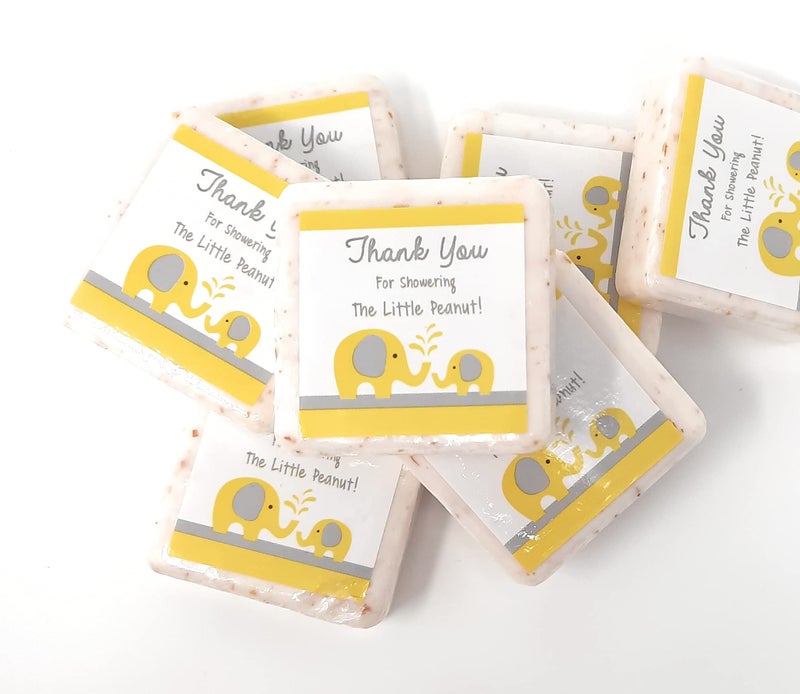 Botanical Bars 12 Yellow and Grey Elephant Thank You Soap Favors - 1.5oz Soap Favors - Gender Neutral Baby Shower Favors - Elephant Baby Shower Favors - Image 2