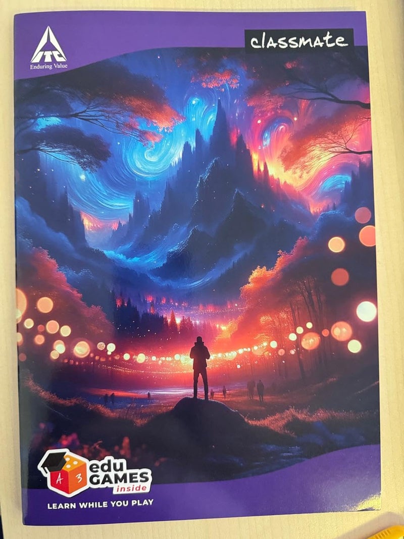 classmate EDU games Inside Exercise Notebook, 3 in 1 Singlie line/Four Line with Gap/Sqaure 1cm, 172 Pages, 29.7 x 21 cm, Set of 3' specified cannot be used as it conflicts with the value ' Augmented Reality Exercise Notebook, Solar System Theme, 172 Pages, 29.7 x 21 cm, Single Line - Image 1