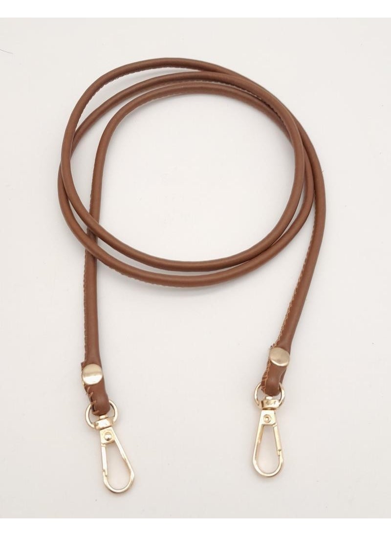 Angel Çanta Aksesuar Angel Bag Accessory Tan Color 5 mm Artificial Leather Spaghetti Model Bag Handle Light Gold Metal 
