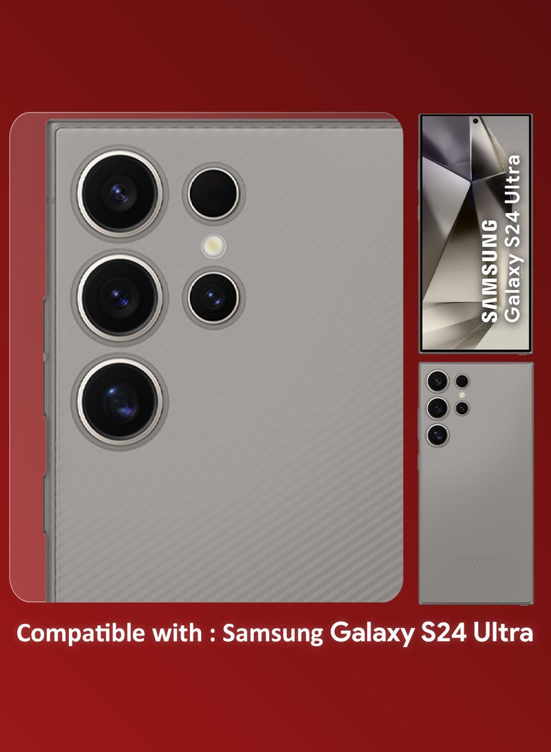 ( for Galaxy S24 Ultra ) 3Packs, Case Air Skin Line Design Back Cover Sturdy Durable Ultra-Thin Case Drop Protection Cover Clear with 2 Shock Proof Screen Protectors - Dark Grey