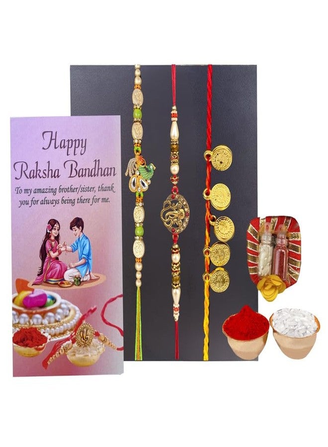 Giftrend Rakhi for Brother and Kid Set of 3 | Rakhis with Tilak Set and Greeting Card | Cartoon Rakhi and Thread Combo - Image 1