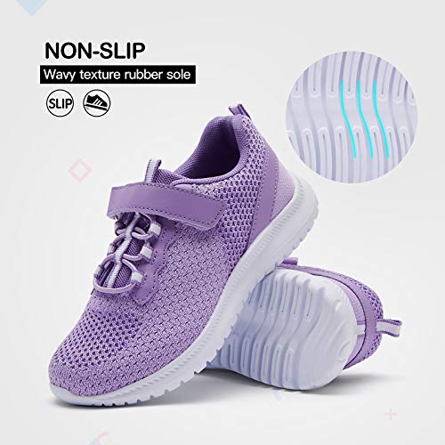 RUNSIDE Kids Shoes, Boys Girls Sneakers Lightweight Athletic Walking/Running Tennis Shoes, Size 11 Little Kid, Purple - Image 3