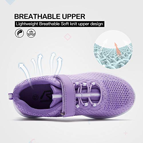 RUNSIDE Kids Shoes, Boys Girls Sneakers Lightweight Athletic Walking/Running Tennis Shoes, Size 11 Little Kid, Purple - Image 2