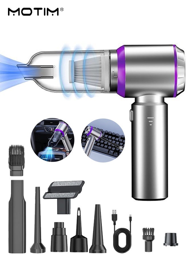 Motim 19000PA Portable Handheld Cordless Vacuum Cleaner & Air Duster, High Power with Brushless Motor, 3-Speed Modes, 2000mAh Battery, Washable HEPA filter for Car, Home, Office & Camping - Image 1