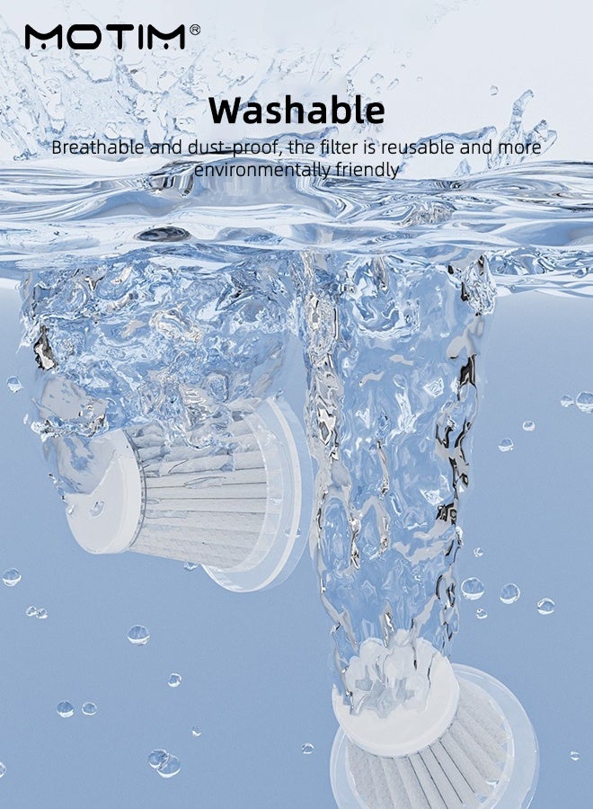 Motim 19000PA Portable Handheld Cordless Vacuum Cleaner & Air Duster, High Power with Brushless Motor, 3-Speed Modes, 2000mAh Battery, Washable HEPA filter for Car, Home, Office & Camping - Image 5