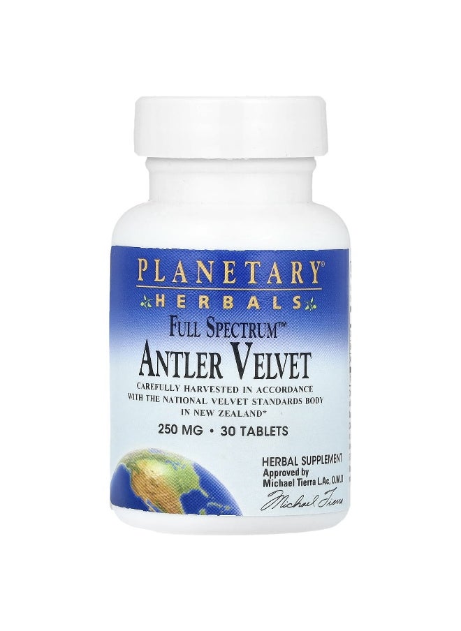 PLANETARY HERBALS Planetary Herbals, Full Spectrum™ Antler Velvet, 500 mg, 30 Tablets (250 mg per Tablet)  - Image 1