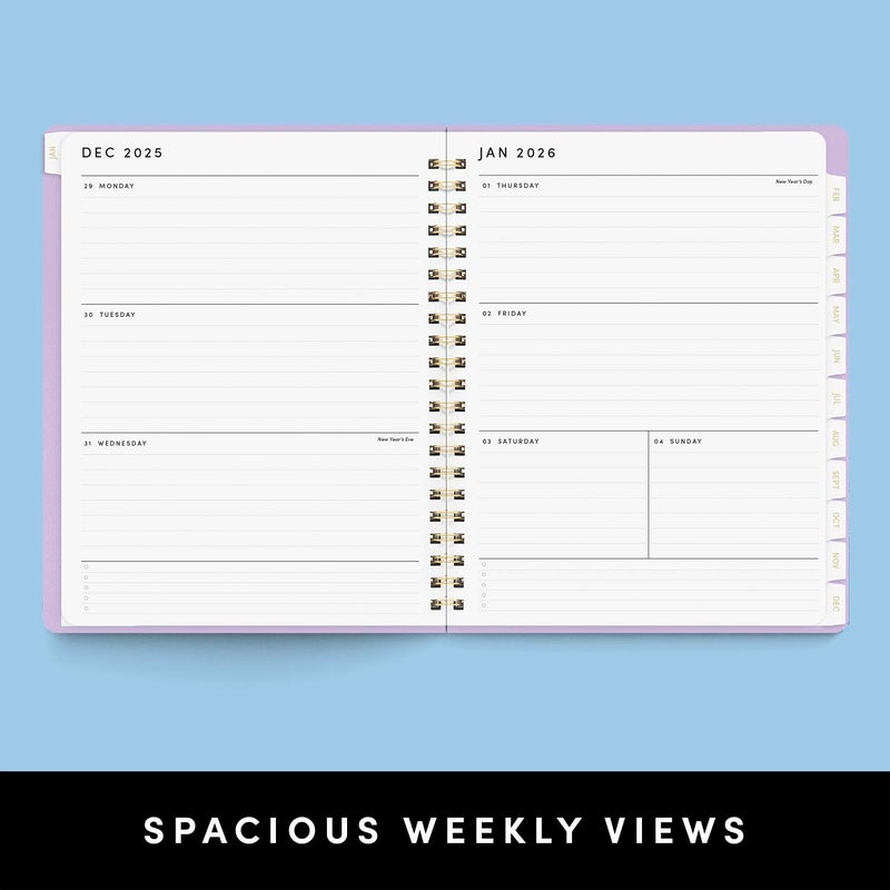 PAPERAGE 2026 Weekly & Monthly Planner, 12 Months (January 2026 - December 2026), 9.2 in x 11.2 in, Spiral Bound 2026 Planner with Weekly, Monthly & Yearly Views, Note Pages & Inner Pocket â€“ Black - Image 4