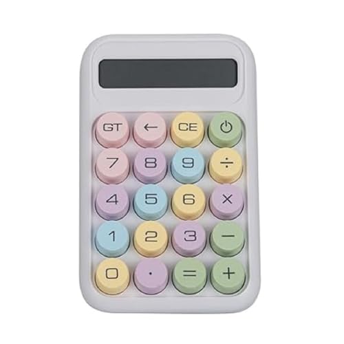 KRySt 12-Digit Pastel Theme Calculator with Big Buttons, Large LCD Display | 12 Digit Calculator for Students, Office, and Home Use | Automatic Sleep, Battery Operated (White) - Image 1