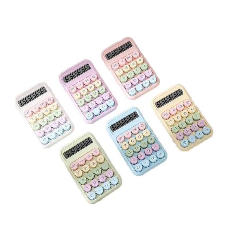 KRySt 12-Digit Pastel Theme Calculator with Big Buttons, Large LCD Display | 12 Digit Calculator for Students, Office, and Home Use | Automatic Sleep, Battery Operated (White) - Image 4