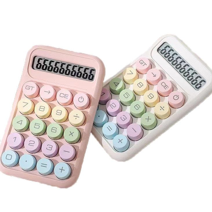 KRySt 12-Digit Pastel Theme Calculator with Big Buttons, Large LCD Display | 12 Digit Calculator for Students, Office, and Home Use | Automatic Sleep, Battery Operated (White) - Image 2