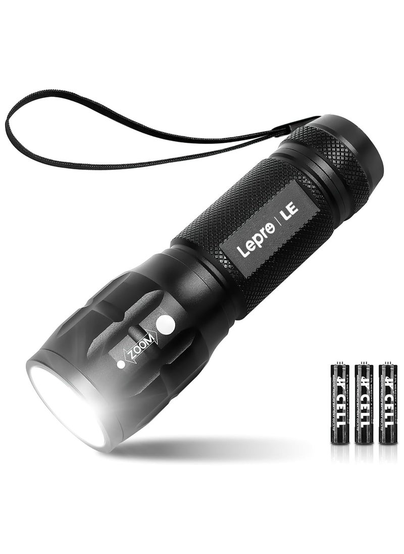 Generic Lepro LED Torch Battery Powered, Small Bright Flashlight, Adjustable Focus, Water Resistant Pocket Torch  - Image 1