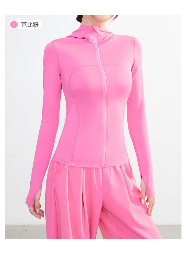 Womens Zip Up Hoodies Running Jackets Slim Fit Pullovers Fall Fashion Gym Fitness Outfits Sweaters - Image 2