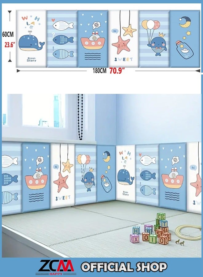 ZCM-HAPPY 20 PCS Cute Anti-Collision 3D Wall Panel – Self-Adhesive Waterproof Wall Decor for Kids' Bedroom, Bedside and Aisle Protection - Image 1