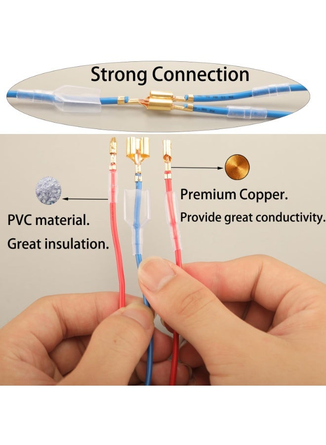 SANMUGEED 320PCS Double Bullet Wire Connectors Kit 3.9mm Brass Bullet Terminals Connector Block with Insulating Sleeves Crimp Terminal Connectors for Automotive Electrical Truck Motorcycle - Image 5