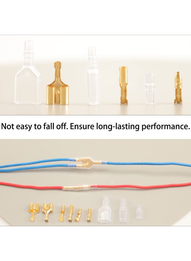 SANMUGEED 320PCS Double Bullet Wire Connectors Kit 3.9mm Brass Bullet Terminals Connector Block with Insulating Sleeves Crimp Terminal Connectors for Automotive Electrical Truck Motorcycle - Image 3