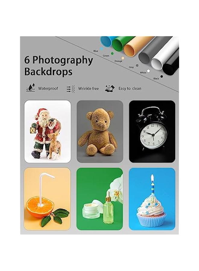 Portable Mini Photo Studio Box with 96 Dimmable LED Lights, 6 Backdrops for Small Product Photography of Jewelry and Miniature Models - Image 4