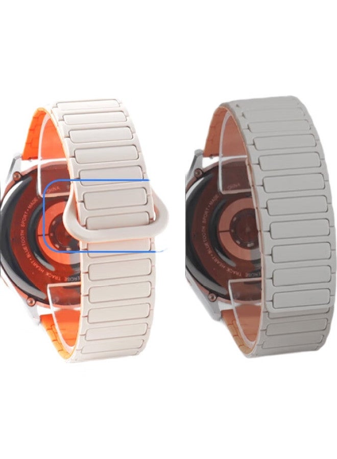 MSSM Silicone Magnetic Attraction Sports Watch Strap For Huawei Watch Gt5/Gt4/3/5Pro/Watch4Pro/Honor Magic2 [Starlight Orange] 22Mm - Image 3