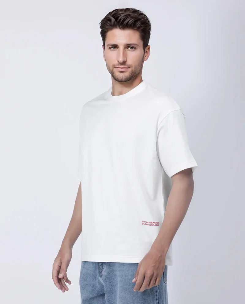 Rare Rabbit Men's Graphic Print Oversized T-Shirt