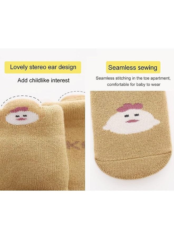 Ocean - 3 Pairs Baby Anti Slip Floor Socks, With Silicone Anti Slip Soles, Elastic And Non Binding, Suitable For Ages 1-3 - Image 1