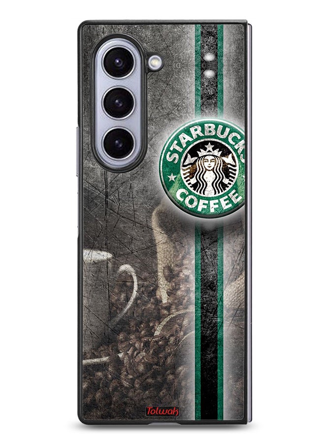 Tolwak Samsung Galaxy Z Fold6 Protective Case Cover Coffee Art - Image 1
