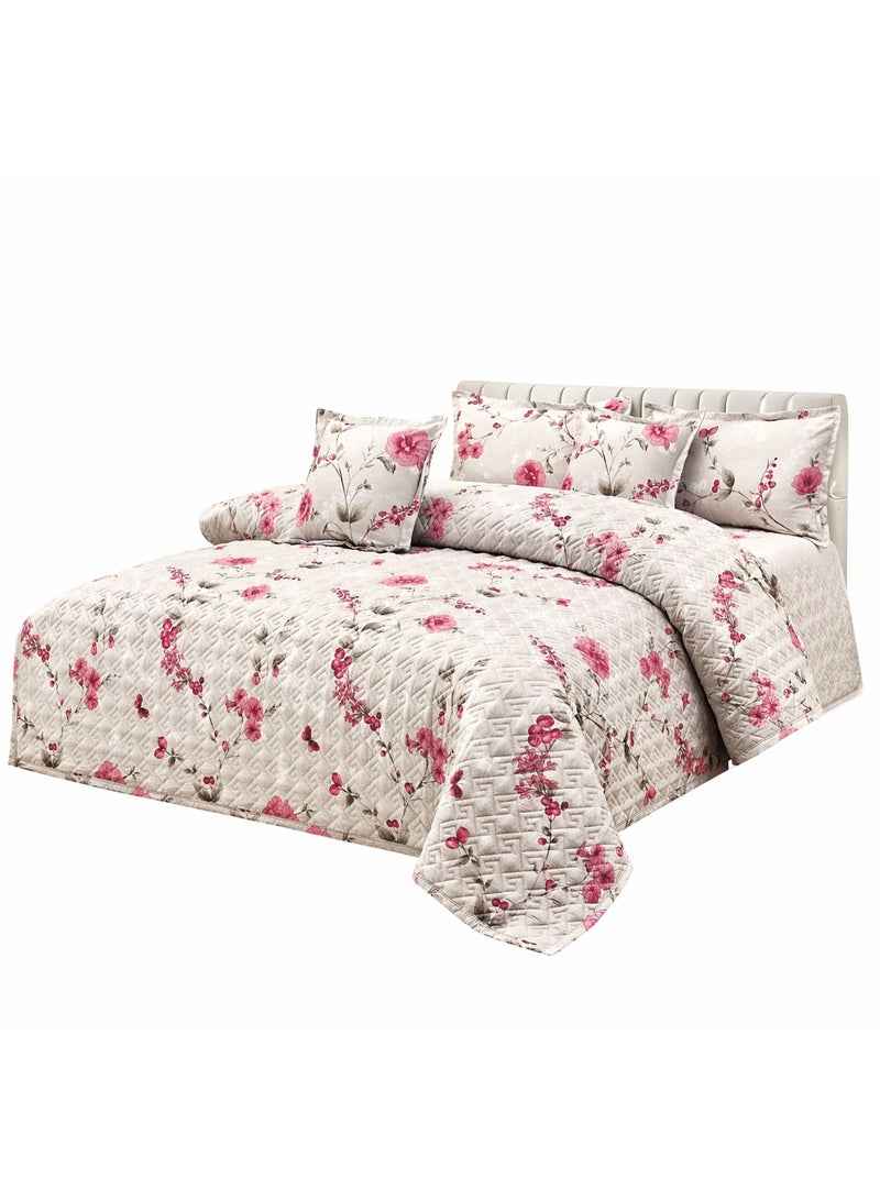Ming Li Luxury 6-Piece Double Bedding Set – Soft Summer Comforter 250×230 cm – Elegant Floral Design with Bedsheet and Pillowcases – Cool, Breathable Fabric for a Comfortable Sleep - Image 4