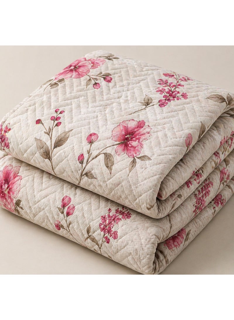 Ming Li Luxury 6-Piece Double Bedding Set – Soft Summer Comforter 250×230 cm – Elegant Floral Design with Bedsheet and Pillowcases – Cool, Breathable Fabric for a Comfortable Sleep - Image 5