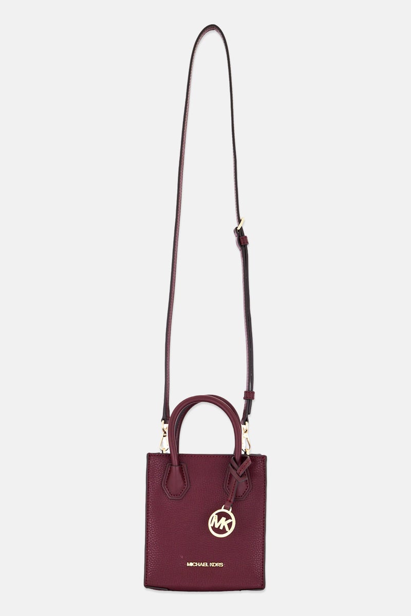 Michael Kors Women Brand Logo Cross Body Bag, Maroon  - Image 1