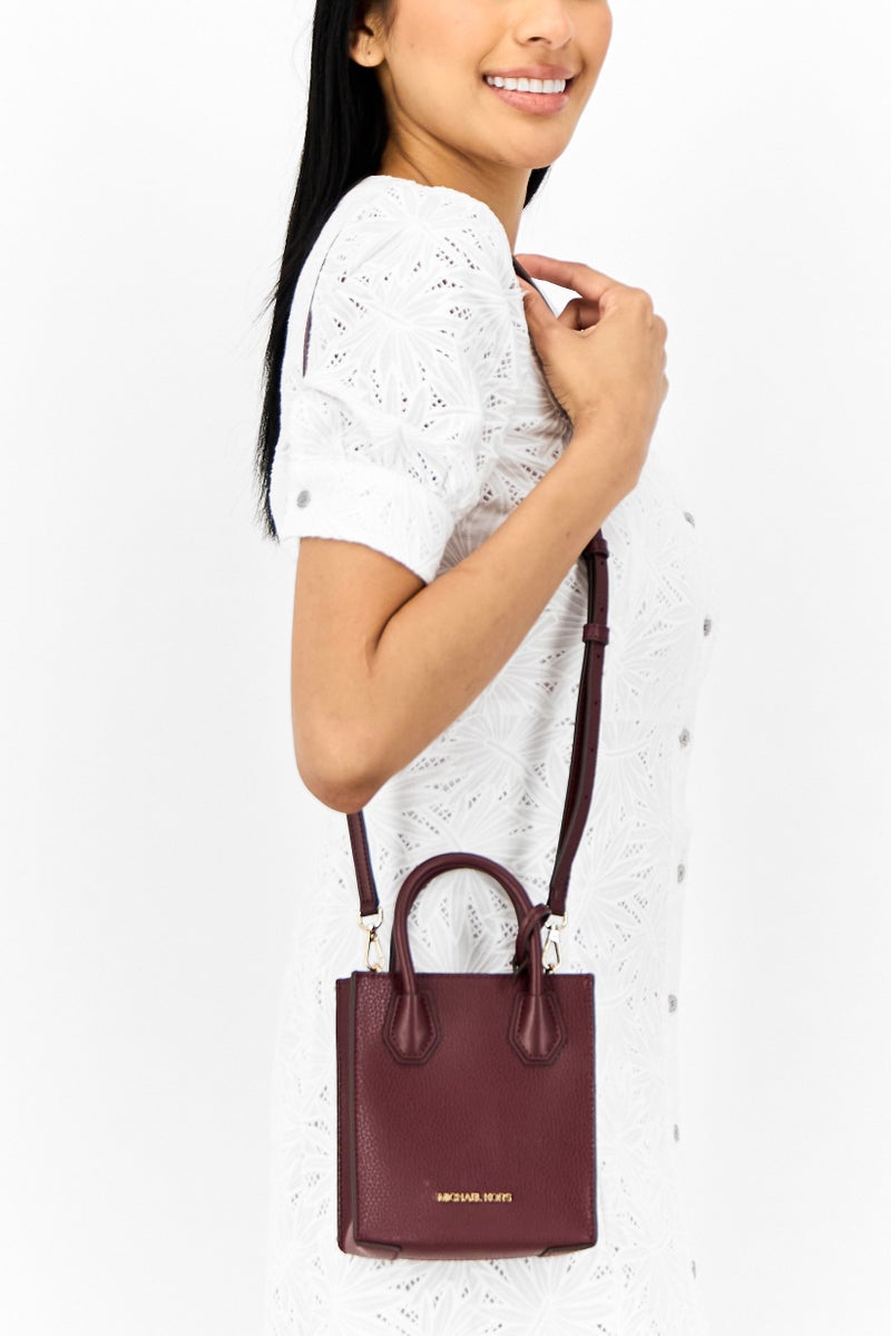 Michael Kors Women Brand Logo Cross Body Bag, Maroon  - Image 2
