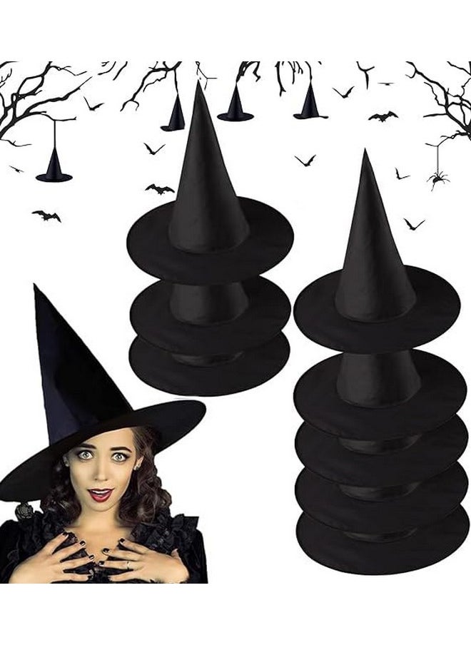 MAITING 8Pcs Floating Witch Hat Decorations,Witches Hat,Hanging Witch Hats,Halloween Witches Hats Decor,Witch Hat,Floating Porch Indoor Outdoor Hocus Pocus Decor Party Supplies,Black  - Image 1