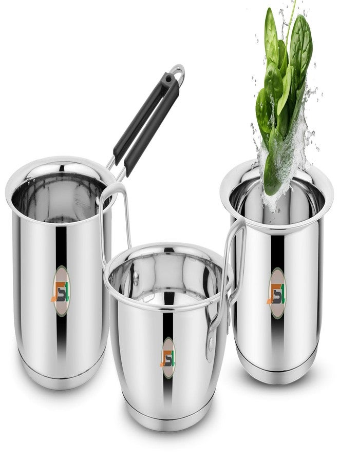 JSI Stainless Steel Heavy Bottom Cookware Set for Kitchen - Tope 2000ml, Saucepan 2000ml, Kadhai 2300ml - Triply Sandwich & Induction Base Kitchen Cookware Set - Ideal for Gifting or Regular Use - Image 2