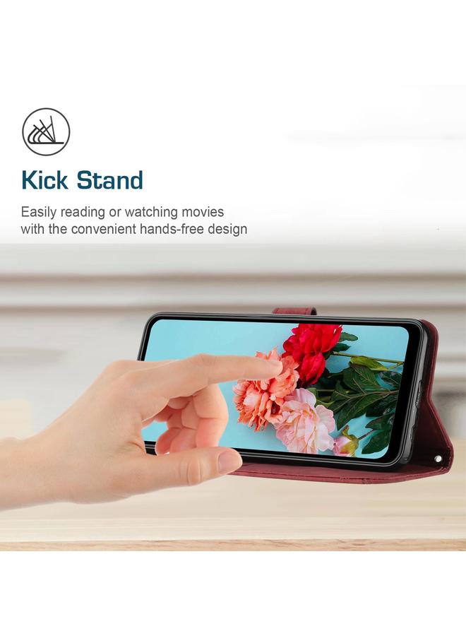 اس-توب جراب هاتف Samsung Galaxy A20e من الجلد بتصميم مخطط مع حبل تعليق - Image 5